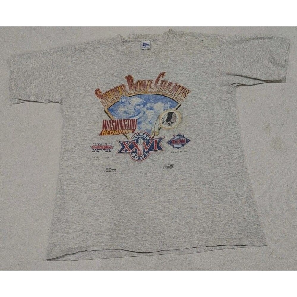 Vintage Distressed Washington Redskins Super Bowl Tshirt Adult XL Made In USA